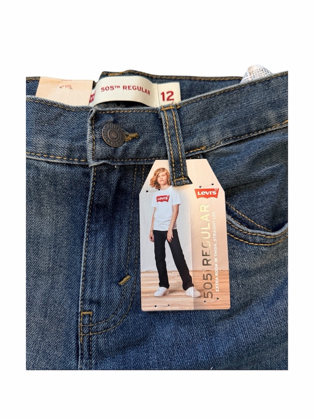 Levi's Boys Straight Leg Jeans 505 Regular 26x27 12 Regular - Picture 3 of 4